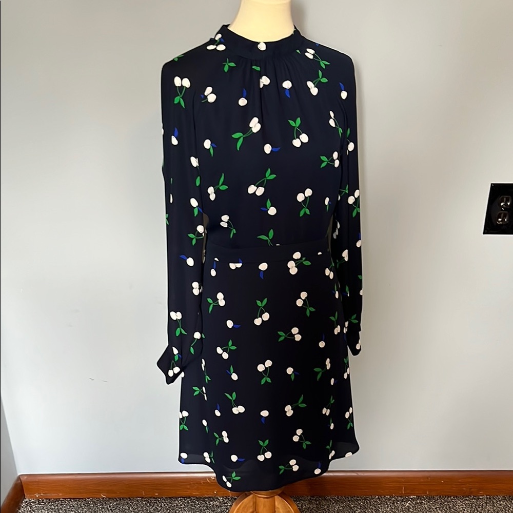 Banana Republic Elegant Navy Floral Dress